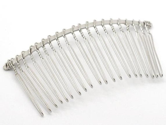 5 Silver Hair Combs - Nickel Free - Lead Free - Wedding Bridal Comb - 78mm x 38mm (3 inch x 1.5 inch) - Hair Clip Accessories  (17122)