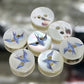 5 White Shell buttons with Blue Bird - 11.5mm -  Mother of Pearl Shell Button  (butt-shl-bluebird-11.5mm-t)) (Copy)